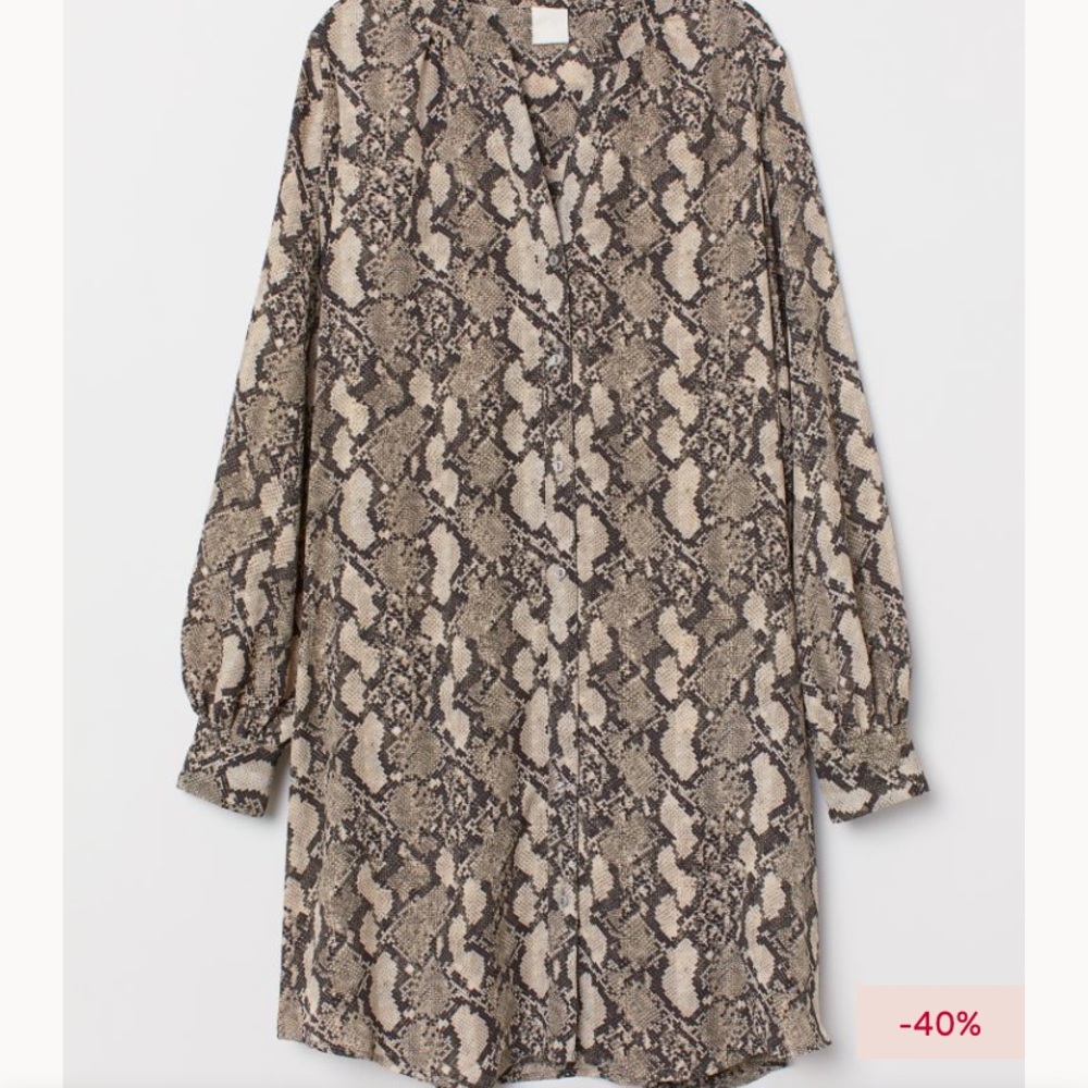 H&M Grey Snake Print Tunic Top